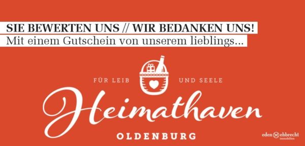 Heimathaven, Concept Store, Einzelhandel, Gastronomie, Immobilienmakler, Makler, Oldenburg, Gutschein, Dankeschön, Bewertung